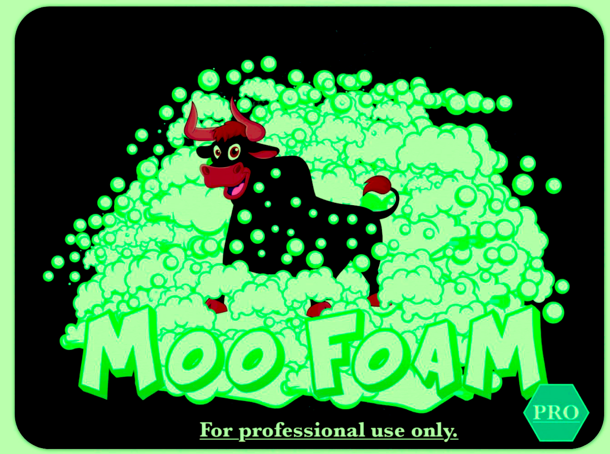 Foam Party solution. Color and appearance is Green.